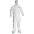 KleenGuard® A40 Hooded/Booted Zipper Front Coverall With Elastic Wrists/Ankles, Liquid/Particle Prot