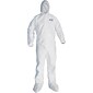 KleenGuard® A40 Hooded/Booted Zipper Front Coverall With Elastic Wrists/Ankles, Liquid/Particle Protection, White, XL, 25/Ct