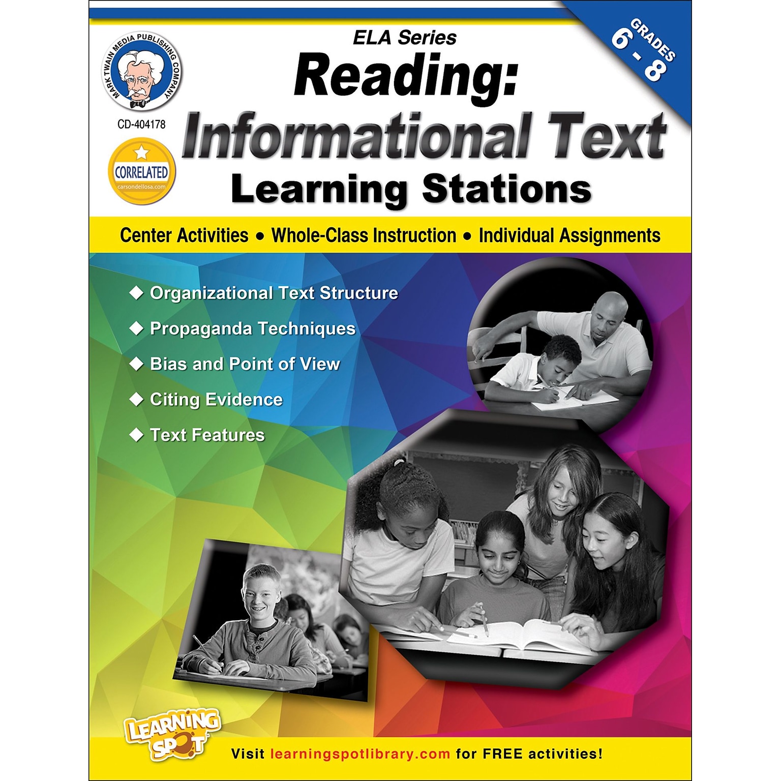 Mark Twain Reading - Informational Text Workbook, Grades 6 - 8
