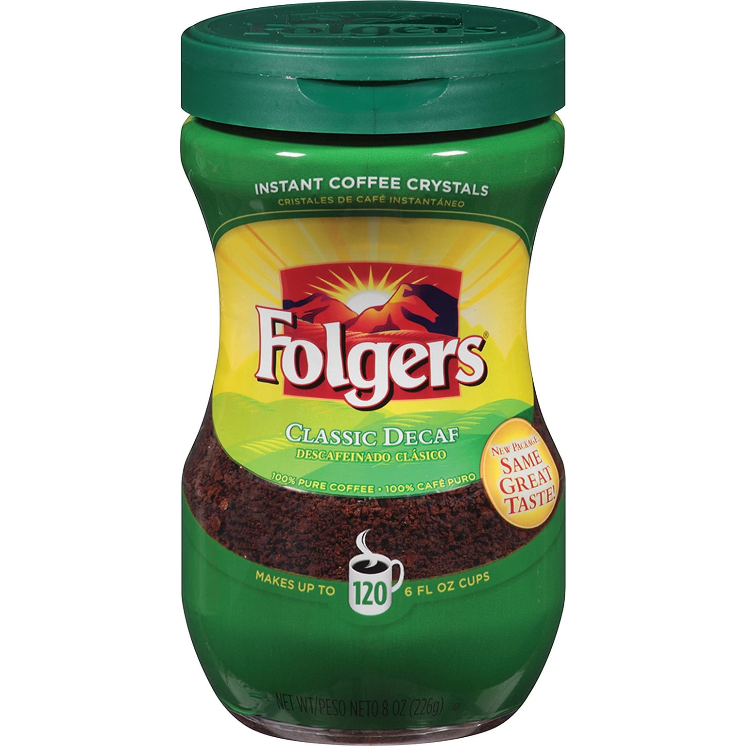 Folgers® Classic Roast® Instant Decaf Coffee, 8 oz. Jar
