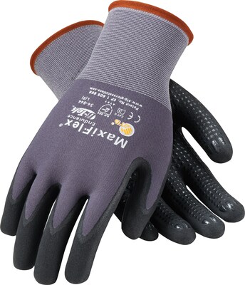 MaxiFlex Endurance Seamless Knit Nylon Glove, Nitrile Coated, Gray/Black, X-Large, 12 Pairs (34-844/