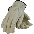 PIP Drivers Gloves, Economy Grade, Top Grain Cowhide, Large, Tan, 1/Pr