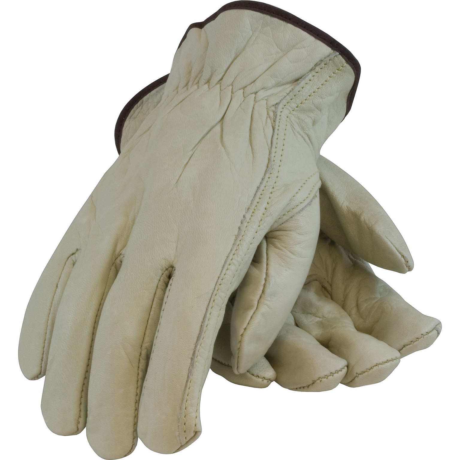 PIP Drivers Gloves, Economy Grade, Top Grain Cowhide, Medium, Tan