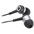 Compucessory Aluminum Earbuds Stereo Headphones, Silver/Black (CCS 15152)