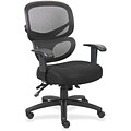 Lorell Mesh-Back Fabric Executive Chairs, Black/Silver