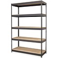 Lorell Riveted Steel Shelving, Black, 72