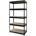 Lorell Riveted Steel Shelving, Black, 36 W