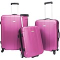 Travelers Choice® TC3900 Rome 3-Piece Hard-Shell Spin/Rolling Luggage Set; Pink