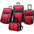 U.S.® Traveler US6300 New Yorker 4-Piece Luggage Set, Red