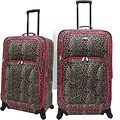 U.S.® Traveler US7401 Fashion 2-Piece Spinner Luggage Set, Leopard