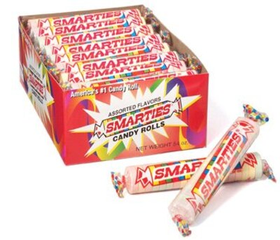 Smarties Hard Candy, Assorted Flavors, 2.25 oz., 24 Pieces (209-00137)