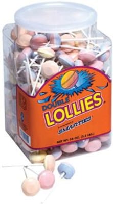 Smarties Double Lollies Lollipops, Assorted Flavors, 56 oz., 200 Pieces (209-00015)