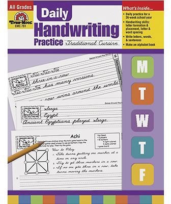 Evan-Moor Daily Handwriting Practice: Traditional Cursive, Grades K-6, Paperback (EMC791)