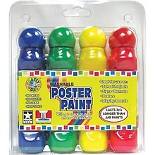 Crafty Dab Poster Paint Washable Kids Paint Markers, Assorted Colors, 4/Pack (CV-78819)