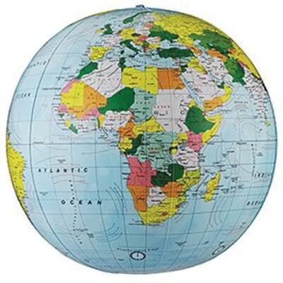 Replogle Globe Political Inflate-A-Globe, Light Blue, 12, 2/Bundle