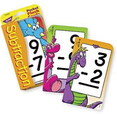 Subtraction 0-12 Pocket Flash Cards for Grades K-1, 56 Pack (T-23005)