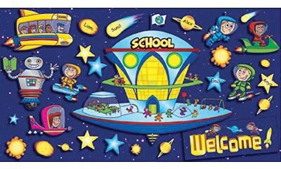 Space School Welcome Bulletin Board