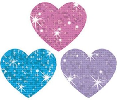 Trend Sparkle Hearts superShapes Stickers-Sparkle, 100 CT (T-46314)