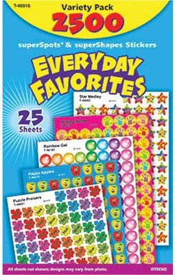 Trend Everyday Favorites superSpots/superShapes Variety Pack, 2500 CT (T-46916)
