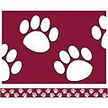 Teacher Created Resources Trimmer, Straight, Maroon with White Paw Prints