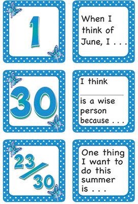 Teacher Created Resources® Calendar Days/Story Starters Mini Pack, Polka Dot, June