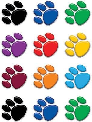 Teacher Created Resources 2 5/8 x 2 5/8 Colorful Paw Prints Mini Accents, 36 Pack (TCR5116)