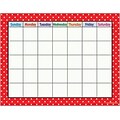 Teacher Created Resources Chart, Red Polka Dots Calendar