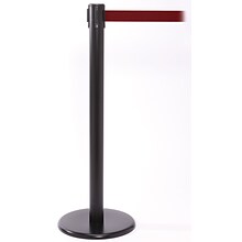 QPro 250 Black Retractable Belt Barrier with 11 Maroon Belt