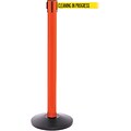 SafetyPro 300 Orange Retractable Belt Barrier with 16 Yellow/Black CLEAN Belt