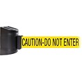 WallPro 300 Black Wall Mount Belt Barrier with 7.5 Yellow/Black CAUTION Belt