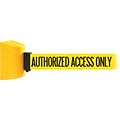 WallPro 450 Yellow Wall Mount Belt Barrier with 15 Yellow/Black AUTHORIZED Belt