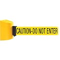 WallPro 450 Yellow Wall Mount Belt Barrier with 30 Yellow/Black CAUTION Belt