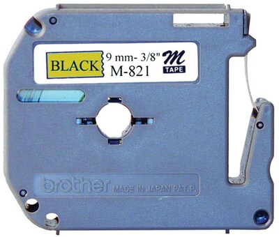 Brother P-touch M-821 Label Maker Tape, 3/8 x 26-2/10, Black on Gold (M-821)