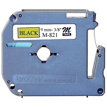 Brother P-touch M-821 Label Maker Tape, 3/8 x 26-2/10, Black on Gold (M-821)
