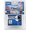 Brother® TZE Lettering Label Tape; 3/4(W) x 26.2(L); Black On Clear