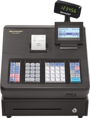 Sharp® XEA207 Thermal Print Electronic Cash Register, Black