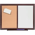 Lorell Dry-Erase/Bulletin Combo Board, Mahogany