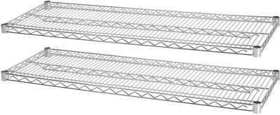 Lorell Indust Wire Shelving Starter Extra Shelves, Chrome, 36 x 24