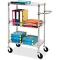 Lorell 3 Shelf Metal Mobile Rolling Cart with Wheels, Chrome (LLR84858)