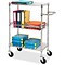 Lorell 3-Tier Rolling Carts, Chrome, Rectangle