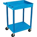 Luxor STC Series 2-Shelf Polyethylene Mobile Utility Cart with Lockable Wheels, Blue (BUSTC12BU)