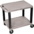 H Wilson® 26(H) 2 Shelves Tuffy AV Carts, Gray