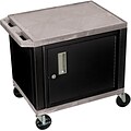 H Wilson® 26(H) 2 Shelves Tuffy AV Carts W/Black Cabinet, Gray