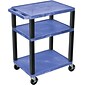 H Wilson® 34"(H) 3 Shelves Tuffy AV Carts, Blue