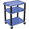 H Wilson® 34(H) 3 Shelves Tuffy AV Carts, Blue