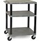 H Wilson® 3 Shelves Tuffy AV Cart W/Electrical Attachment, Gray
