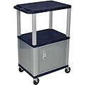 H Wilson® 3 Shelves Tuffy AV Cart W/Cabinet, Navy