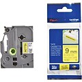 Brother® TZE 0.35(W) Industrial Label Tape; Black On Yellow