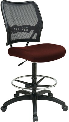 Office Star® SPACE® Fabric Air Grid® Back Deluxe Drafting Chair, Burgundy