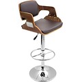 Lumisource Fiore Bent Wood Bar Stool, Walnut